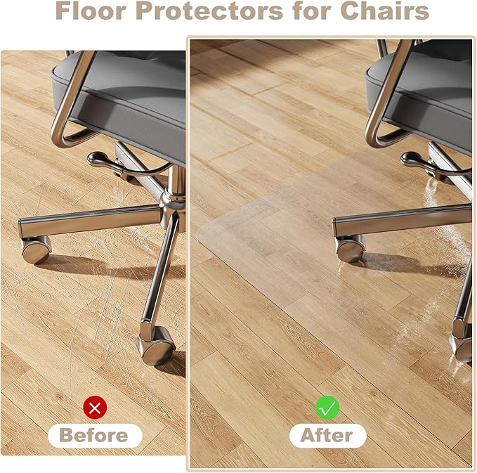 50"x60" Computer Chair Mat for Hardwood, PVC Office Mat for Hardwood Floor - Image 3