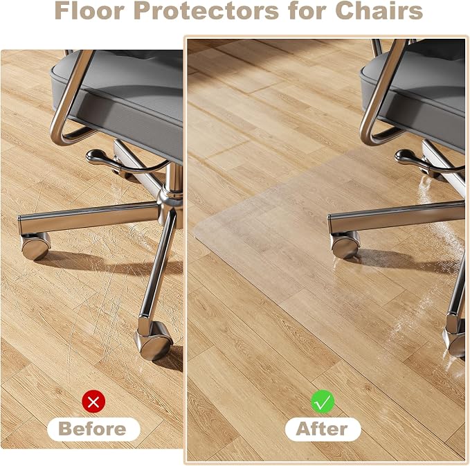 36"x48" Computer Chair Mat for Hardwood, PVC Office Mat for Hardwood Floor - Image 3