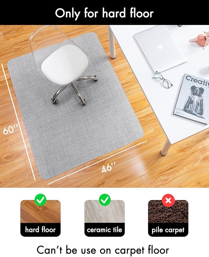 Office Chair Mat for Hardwood Floor Under Desk Computer Rolling Chair Mat for - Image 3