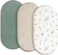 Gllquen Baby Muslin Bassinet Sheets 3 Pack, Breathable Elastic Cozy Fitted by GLLQUENBABY
