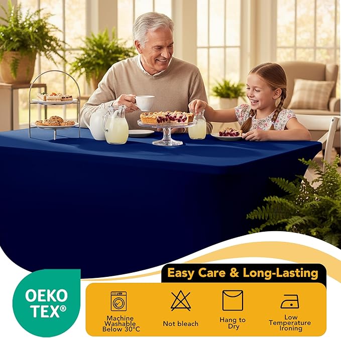 6-Pack Premium Navy Blue Spandex Tablecloths - Image 7