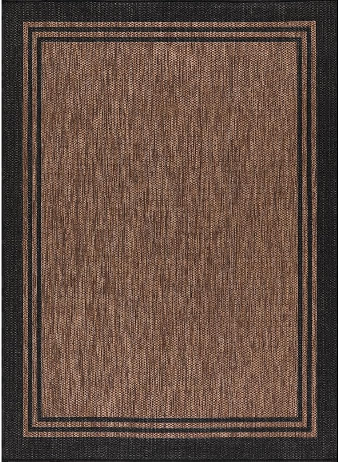 Bordered Outdoor Rug 5x7 Washable Outside Carpet - Image 3