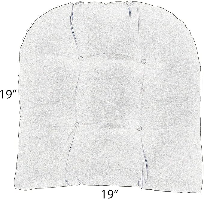 RSH Decor: Tufted U-Shape Wicker Seat Cushions Set of 2 | 19” x 19” | - Image 3