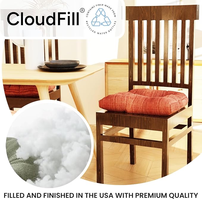Klear Vu Gripper Overstuffed Universal Non-Slip Dining Chair Cushions - Image 3
