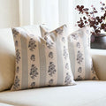 Amor Virisso Floral Throw Pillow Covers 20x20 Set of 2 Block Print Pillow by AffordableFloralPrintMaker