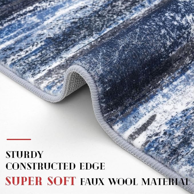 Modern Abstract Entryway Rug Indoor 2x3 Washable Rug Non-Slip Soft Small Area - Image 4