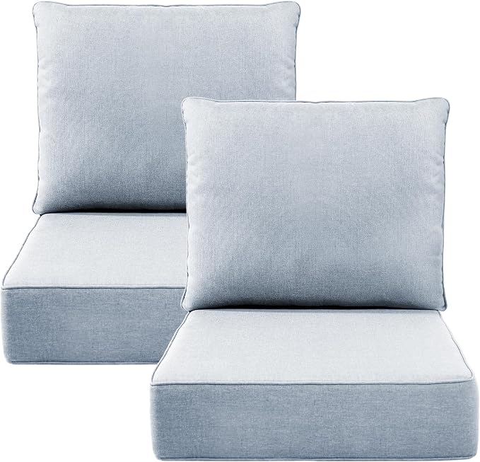 Luxury 6" Outdoor Cushions for Patio Furniture, Fade Resistant Couch Chair by Pugire