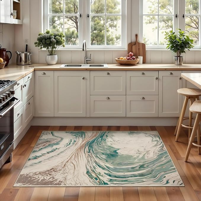 Ciicool Modern Abstract Area Rug 2x3 Washable Small Soft Entryway Rugs - Image 2