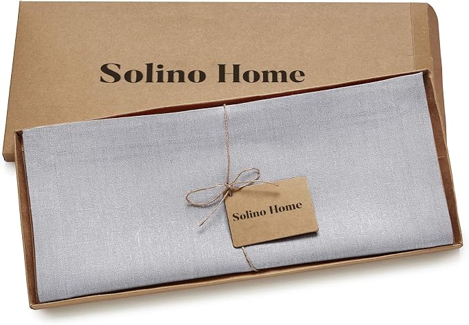 Solino Home Linen Light Grey Table Runner 120 Inches Long - Image 5