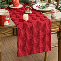 Artoid Mode Christmas Trees Red Soft Plush Faux Fur Jacquard Christmas Table by ArtoidMode