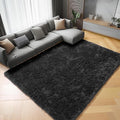 ONASAR Black Area Rugs for Living Room Bedroom, 5x8 Fluffy Shaggy Rug, Washable by ONASAR
