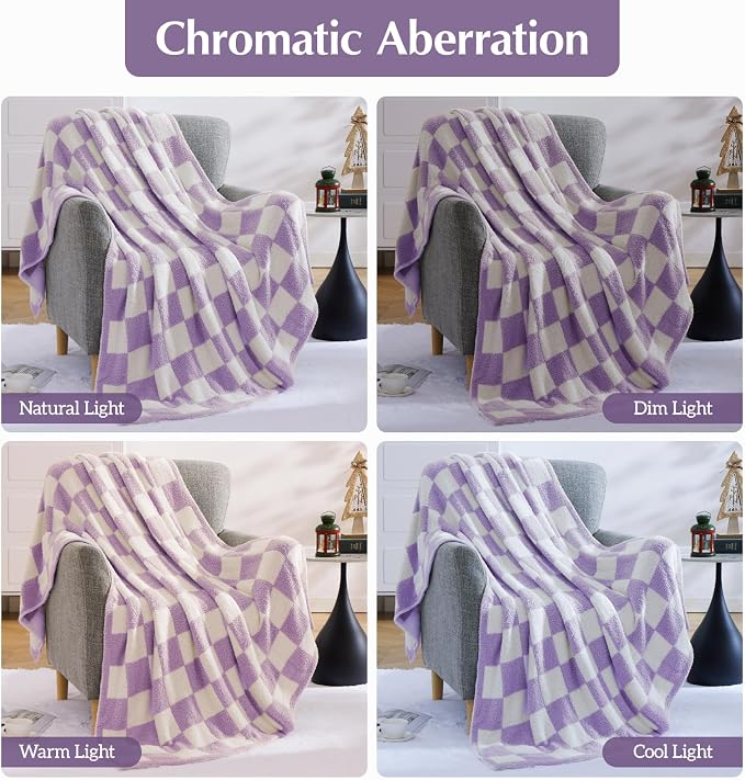 WRENSONGE Checkered Throw Blanket, Travel Lightweight Bed Blanket - Image 5