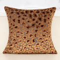Alerfa Brown Floral Throw Pillow Cover 18 x 18 Inch Cut Velvet Sqaure Luxury by Alerfa