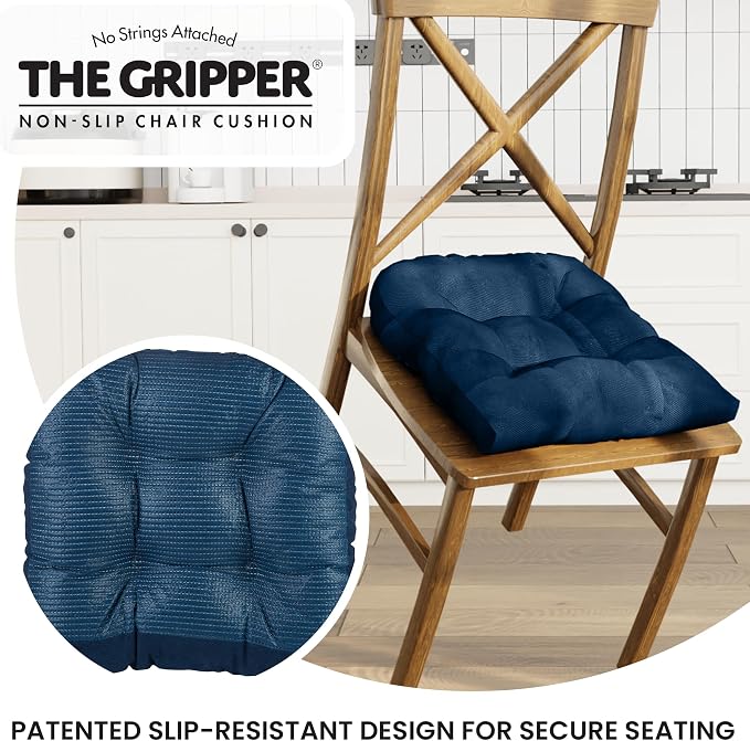 Klear Vu Gripper Overstuffed Universal Non-Slip Dining Chair Cushions - Image 5