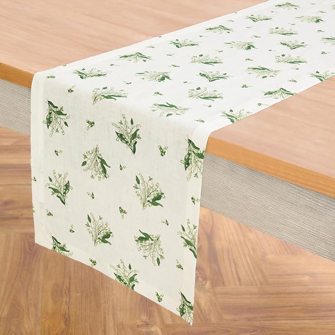 Solino Home Lily Floral Print Table Runner 108 Inches Long - Image 2
