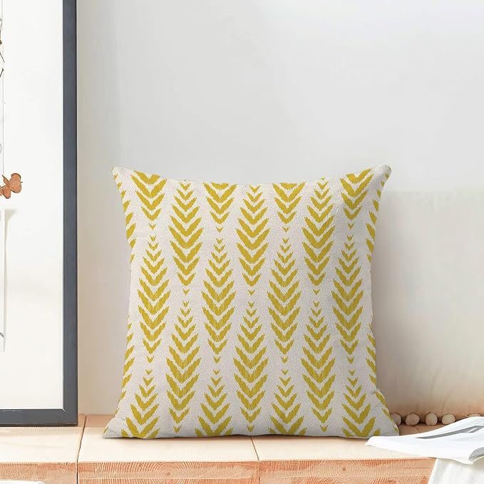 BETGINY Yellow Boho Pillow Covers 18 x 18 Inch Pack of 2, Bohemian Ethnic - Image 3