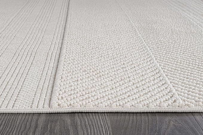 Beverly Rug Micro Loop Large Area Rug White 9x12 Modern Luxury Boho Geometric - Image 8
