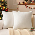 a moment Ivory Chenille Throw Pillow Covers 16x16 Inch Pack of 2 Modern by amoment