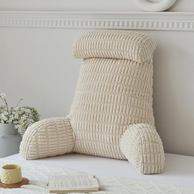 WERDIM Reading Pillow with Detachable Neck Roll, Large Back Pillow by WERDIM
