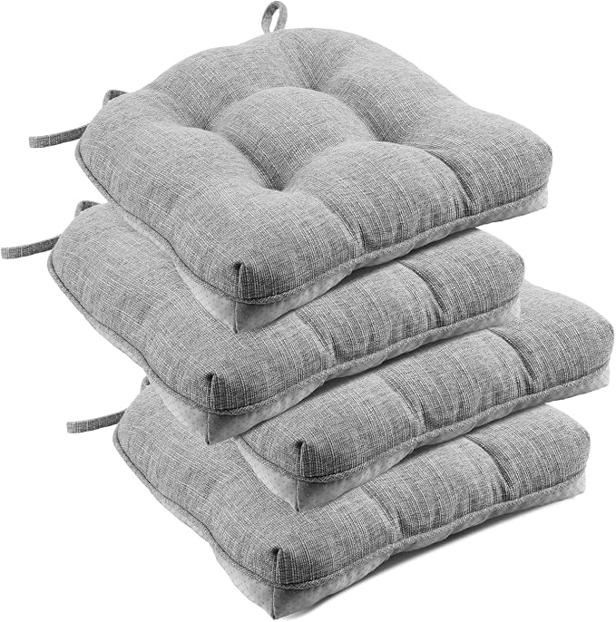 downluxe Indoor Chair Cushions for Dining Chairs, Tufted Overstuffed Textured by Downluxe