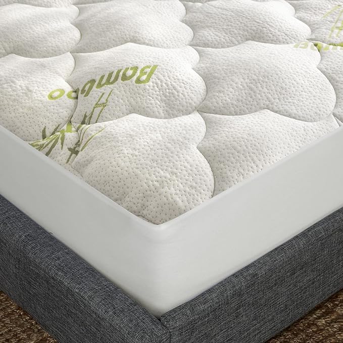 King Size Air Mattress Topper Cover, Thick Quilted Mattress Topper, Viscose by Moonsea