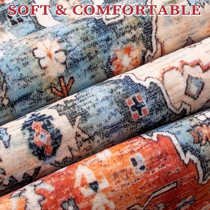 SERISSA 5x7 Boho Tribal Area Rug, Washable Large Rugs - Image 5