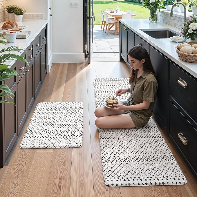 KIMODE Kitchen Mats for Floor Cushioned Anti Fatigue, Boho Kitchen Rugs Sets of - Image 8