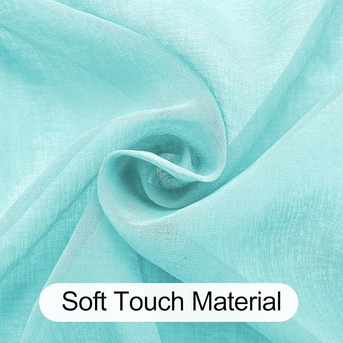 XWZO Sheer Curtains, Soft & Lightweight Faux Linen Grommet Window Curtains - Image 5