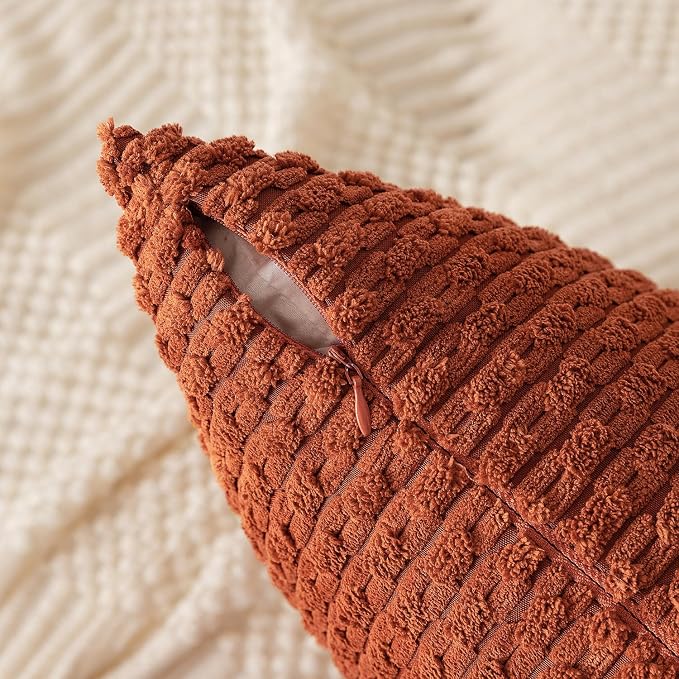 Kevin Textile Fall 14x24 Inch Pillow Cover 1 Pack Boho Decorative Soft Striped - Image 3