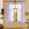 Lavender Sheer Pinch Pleat Curtains 63 Inches Long Light Filtering Short by MAIHER