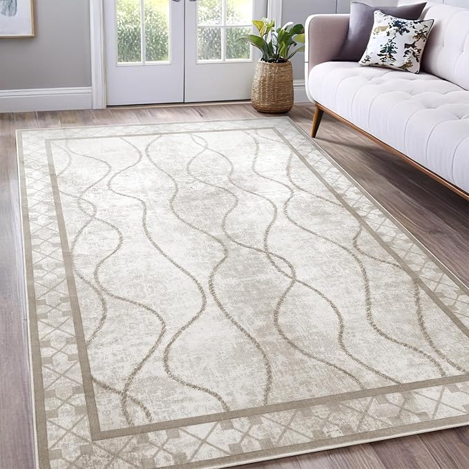 5x7 Area Rugs for Living Room, Machine Washable Rugs, Non-Slip Backing Low Pile - Image 8