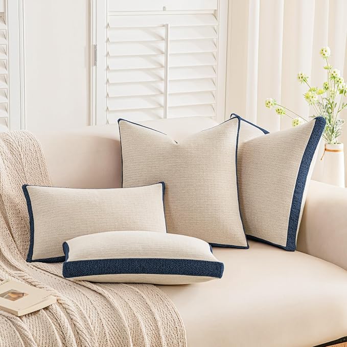 a moment Loop Yarn Linen-Like Pillow Cover Natural Soft Decorative Throw Pillow - Image 5