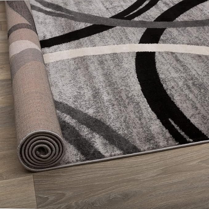 Rugshop Wavy Circles Design Runner Rug, Carpet - Image 4