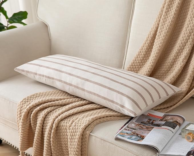 Caflife Boho Lumbar Throw Pillow Cover 14X36 Long Soft Farmhouse Decorative - Image 5
