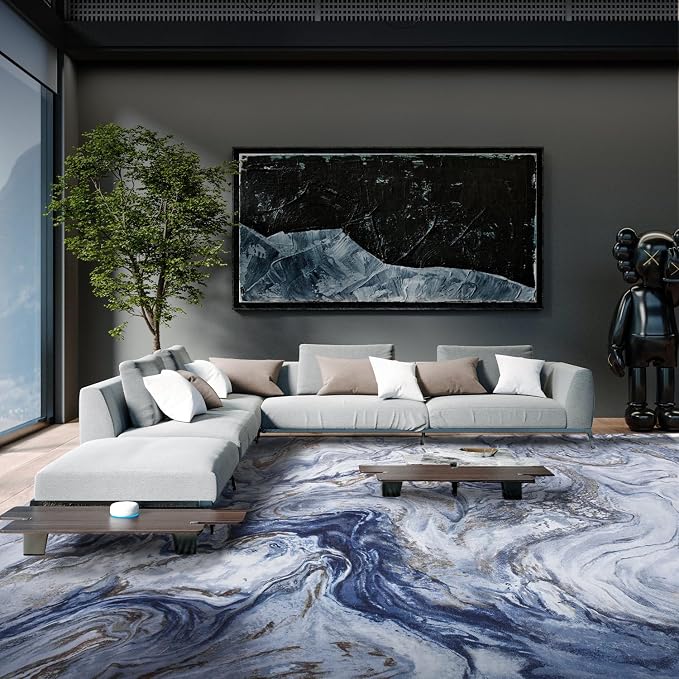 6x9 Area Rugs for Living Room, Modern Abstract Rug for Bedroom, Contemporary - Image 3