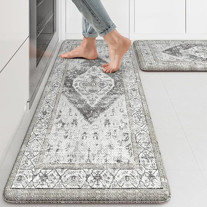 KIMODE Kitchen Rugs and Mats 2PCS Cushioned Anti Fatigue Kitchen Mat Non-Skid by KIMODE