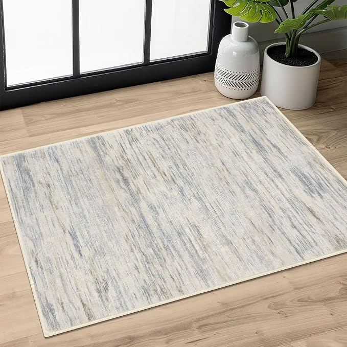 2x3 Modern Abstract Rug for Entryway, Non-Slip Kitchen Rugs, Low-Pile Mat for by SiiloomRug
