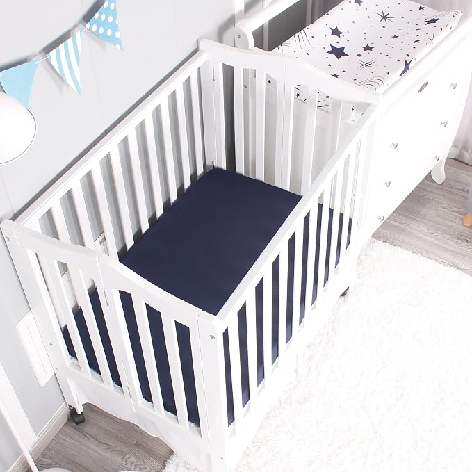 Belsden Pack of 3 Mini Crib Sheet Set, Pack N Play Sheet Set - Image 3