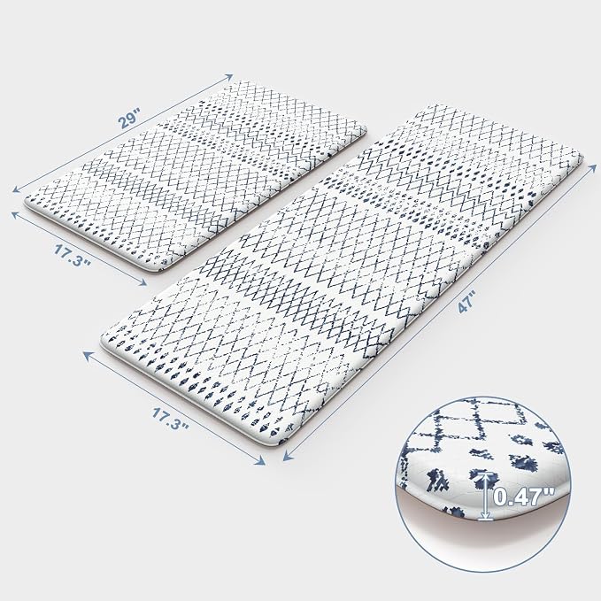 KIMODE Kitchen Mats 2PCS, Cushioned Anti Fatigue Boho Kitchen Rugs and Mats - Image 3