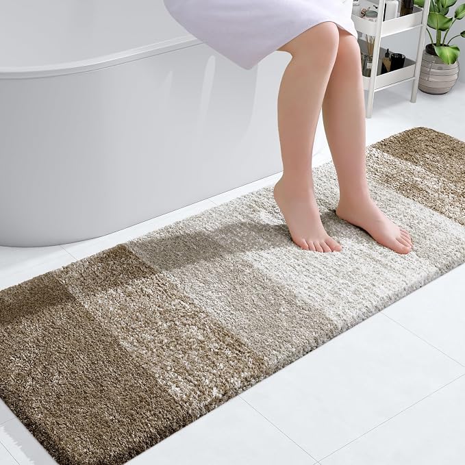 OLANLY Bathroom Runner Rugs 59x20, Extra Soft Absorbent Microfiber Bath Rugs by OLANLY