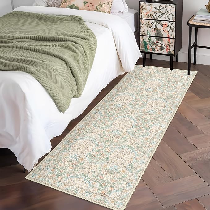 MUJOO Washable Runner Rug, Floral 2x6 Runners - Image 6