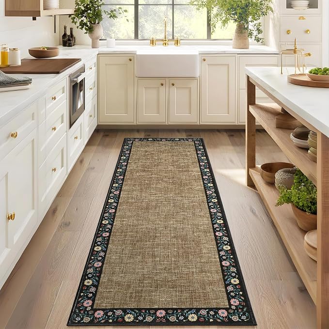 GarveeHome 4x6 Area Rugs for Bedroom Living Room Machine Washable Rugs Floral by GarveeHome