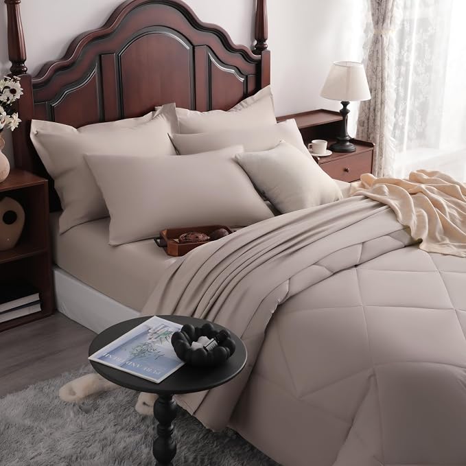 NTBAY King Comforter Set with Sheets, 7 Pieces Soft and Breathable King Bedding - Image 6
