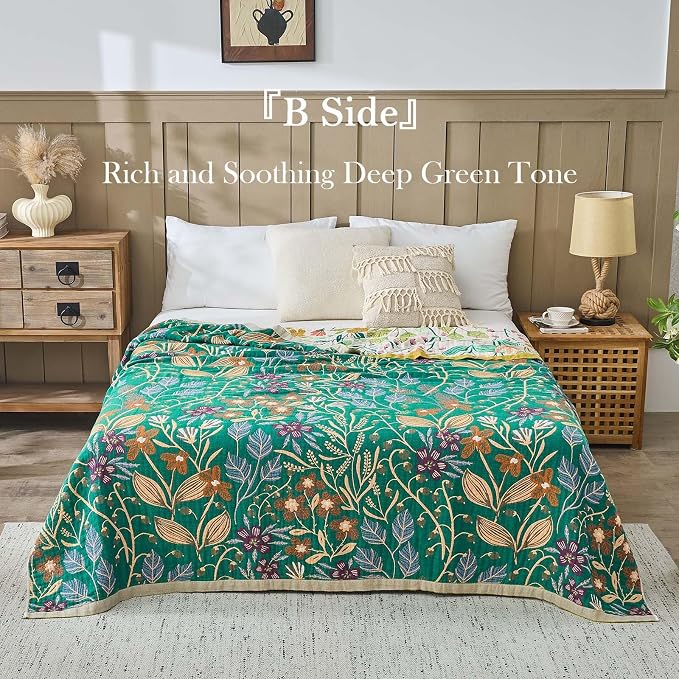 Beige Boho Throw Blanket, 100% Cotton Blankets - Image 3