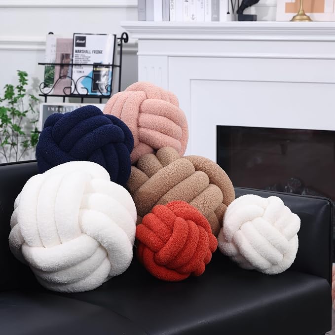Petrella Knot Pillow Ball Round Throw Pillows Home Decor Cushion Decorative - Image 5