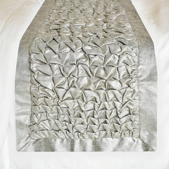 The HomeCentric King/Queen/Twin Silver Decorative Bed Runner Full 68"x18" Bed - Image 3