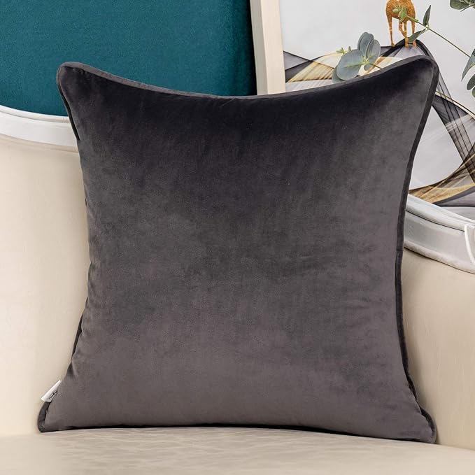Yangest Grey Striped Patchwork Throw Pillow Cover Silver Leather Cushion Cover - Image 2