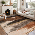 Ciicool Modern Abstract Brown Black Rug by CIICOOLHomeDeco