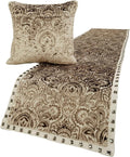 The HomeCentric King/Queen/Twin Beige Decorative King 90"x18" Bed Runner by TheHomeCentric