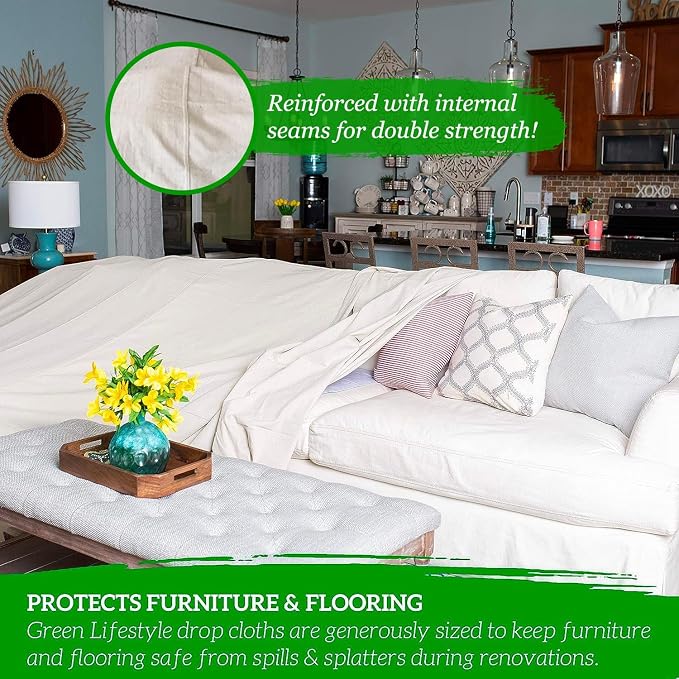 GREEN LIFESTYLE All Purpose Canvas Drop Cloths - Image 2